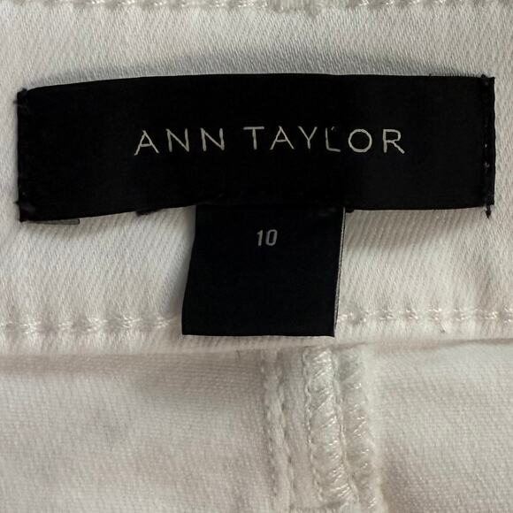 Ann Taylor White Denim The Skinny Leg High Rise Jean 10 - Picture 3 of 6
